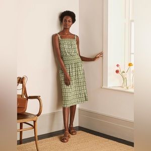 Boden Women's Rosamund Smocked Jersey Midi Dress Sage Green size 6US/10US NWT